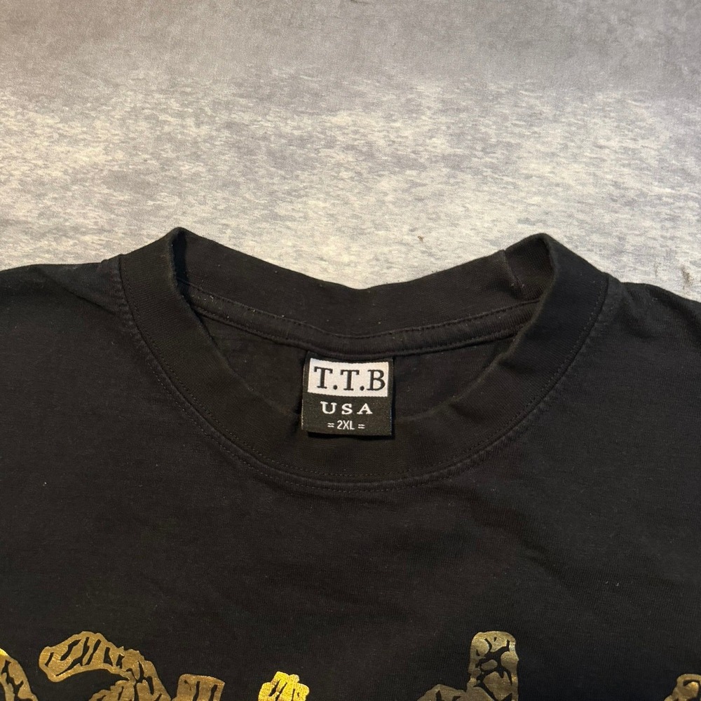 VTG Naughty By Nature T.T.B USA Hip Hop Graphic T-Shirt Black Gold Mens 2XL XXL - Picture 4 of 9